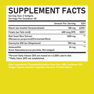 Private Label Service Red Yeast Rice Softgels with Astaxanthin Support Helping <b>Your</b> Body Adapt <b>Supplement</b> - Product Image 2