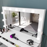 Coiffeuse de chambre à coucher de maquillage noire antique avec miroir et tiroirs à led meubles de chambre à coucher meubles de maquillage