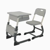 Ensemble chaise et bureau d'étudiant Reeke en métal, hauteur réglable, moderne, durable, fabriqué en Chine