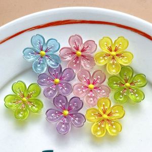 Perles en acrylique givré en forme de pétale de fleur, nœud papillon, pour couture, boutons, matériel de bricolage et composants - Product Image 1