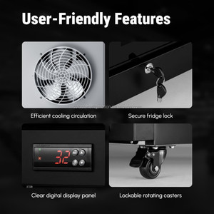 Réfrigérateur commercial vertical pour supermarché, vitrine à boissons avec porte vitrée, congélateur de stockage de glace, refroidissement par air - Product Image 4