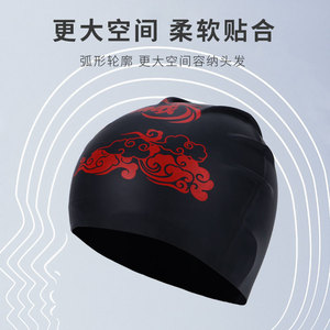 Gorro de natación de silicona de color sólido para adultos, cómodo para nadar y deportes acuáticos - Product Image 3