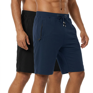 Shorts Bermuda en Coton pour Homme avec Cordon de Serrage, Couleur Unie, Décontractés, pour l'Entraînement, avec Poches, Taille Mi-Haute, Coupe Confortable - Product Image 3