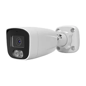 كاميرا PoE CCTV بدقة 8 ميجا بيكسل @ 15 إطار في الثانية بالألوان الكاملة على شكل رصاصة كاميرا صغيرة هيك متوافقة مع هيكل معدني IP66 كاميرا شبكة 4K للأمن الصوتي في الأماكن الخارجية