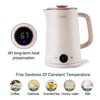 Bouilloire électrique à double paroi de 1,7 litre en acier inoxydable, arrêt automatique, ébullition rapide, portable, colorée, pour usage domestique
