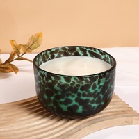 Bougie parfumée en cire de soja artisanale moderne, imprimé léopard, pot en verre pour la décoration de la maison, Diwali, Noël, bougies votives