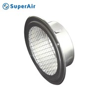 Persiennes extérieures rondes étanches persiennes en acier inoxydable bouche d'aération extérieure pour système de ventilation domestique