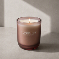 Pot à bougie parfumée en verre à fond rond, couleur personnalisée, 200 ml, avec couvercle, pour bougies DIY à la cire de soja – Vente directe usine