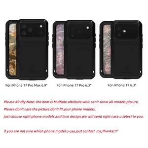 LOVE MEI potente custodia in metallo per <span class=keywords><strong>Iphone</strong></span> 17 16 15 14 13 <span class=keywords><strong>12</strong></span> Pro Max / 13 <span class=keywords><strong>Mini</strong></span> / 14 + custodia in alluminio antiurto con vetro temperato - Product Image 2