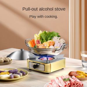 موقد كحول صيني الطراز من SIUHAAU، وعاء جاف عالي الجودة للاستخدام المنزلي، قاعدة وعاء صغيرة للطبخ الساخن من الفولاذ المقاوم للصدأ مع درج - Product Image 5