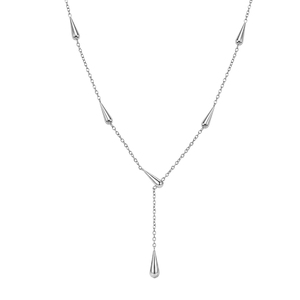 Collar con colgante <span class=keywords><strong>de</strong></span> cono, Y y lariat <span class=keywords><strong>de</strong></span> acero inoxidable pulido, cadena dorada, colgante <span class=keywords><strong>de</strong></span> lágrima lisa, resistente, estilo Ins - Product Image 5