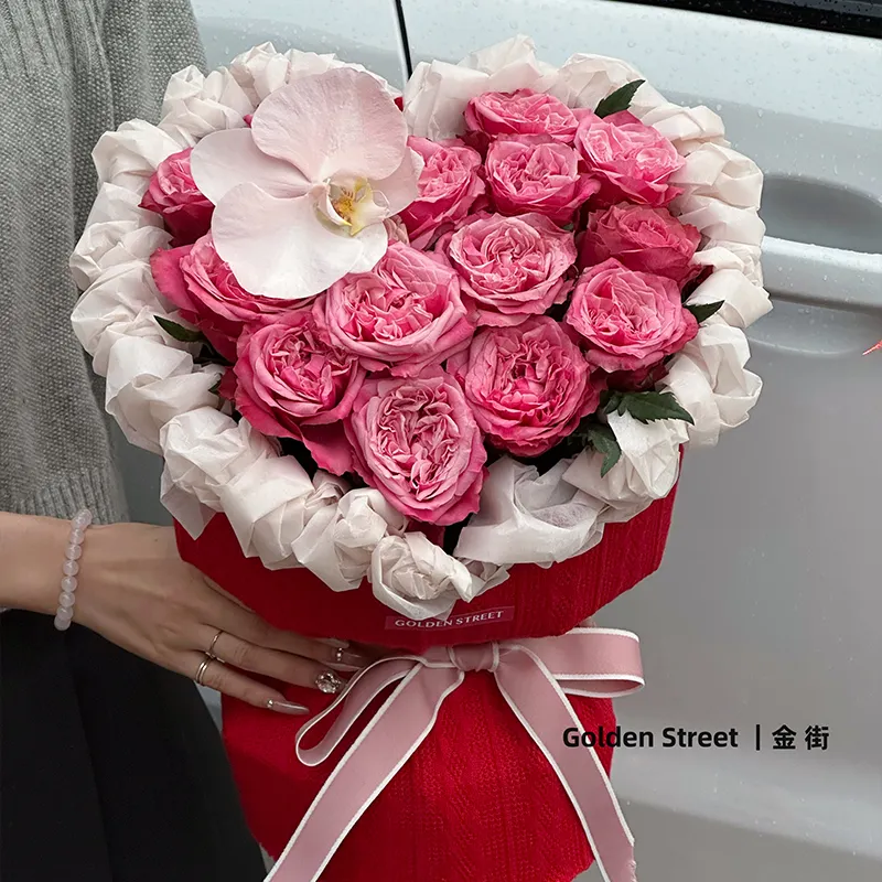 Waterproof cherry paper Flower bouquet packaging cotton paper floral packaging material creative hollow paper