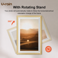 Bingkai Foto Digital Pintar 21,5 Inci dengan Android 10 1080P FHD 4G/WiFi Speaker Desain Motif Kayu untuk Dekorasi Rumah Hadiah