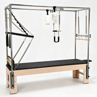 Table de Pilates Trapeze (Cadillac) de qualité supérieure, structure en bois d'érable avec trapèze en acier inoxydable, structure classique, table de trapèze complète