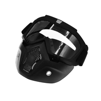 Masque Intégral Détachable Squelette Anti-UV pour Moto, Lunettes Tactiques de Protection d'Entraînement Type Crâne pour Casque