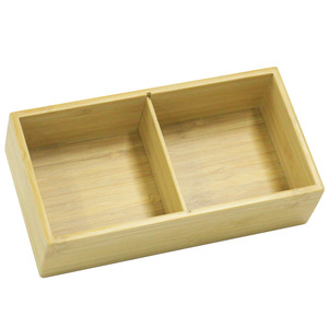 Rectangular bamboo <b>box</b> with lid, desktop storage <b>box</b>, detachable dividers, custom-made gift packaging <b>tea</b> <b>box</b> storage. - Product Image 2
