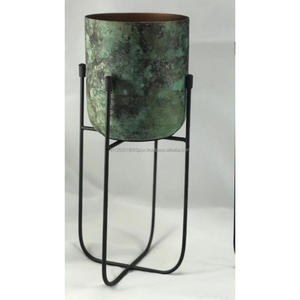 modern Iron Planter Stand for Home Decor Powder Coated Metal <b>Garden</b> Planter with Design for Floor Planting - Product Image 6