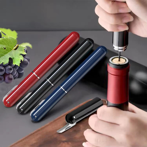 Tire-bouchon de voyage portable facile à ouvrir, décapsuleur manuel 2-en-1 avec coupe-capsule pour bouteilles de vin - Product Image 3