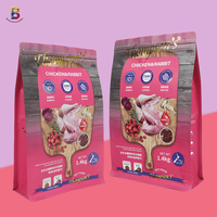 Emballage alimentaire en aluminium avec fermeture éclair, huit côtés scellés, personnalisé OEM, 500g, 1kg, 2kg, 5kg, pour nourriture pour chiens et chats