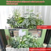 Panneau mural de verdure artificielle réaliste en plastique pour décoration extérieure personnalisée de balcon et aménagement paysager floral de mariage