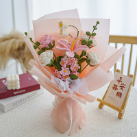Nouveau bouquet de grandes roses artificielles faites à la main 2025, tricoté au crochet avec du fil de laine pour la Saint-Valentin ou les cadeaux de Noël