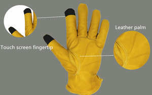 Gants en cuir SONICE de qualité assurée, chauds pour l'hiver, pour la <span class=keywords><strong>moto</strong></span>, le travail, la conduite, anti-impact, de sécurité, anti-vibrations - Product Image 4