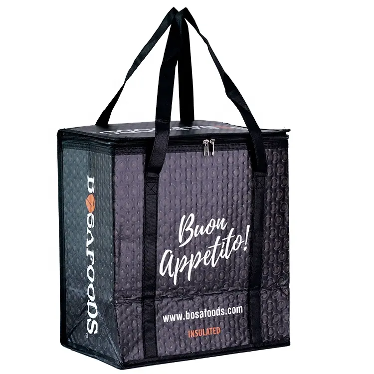 BSCI निर्माता आपूर्तिकर्ता थर्मल खाद्य अछूता बैग वितरण कूलर दोपहर के भोजन के बैग जिपर पेय के लिए फ्रीजर बैग