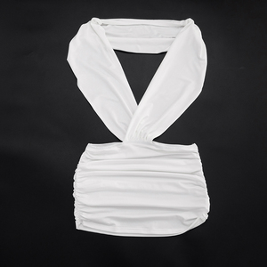 Viviblook C26DS147 Vestido de Verano para Mujer, Sexy, Sin Mangas, Cuello Halter, Espalda Descubierta, Plisado, Ajustado, Mini - Product Image 4