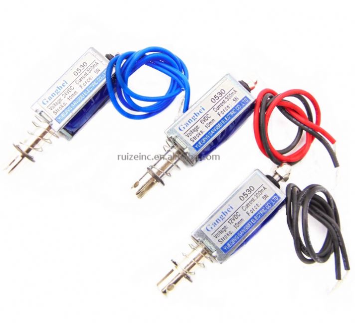 JF-0530B DC 6V 12V 24V đẩy kéo loại 0530b mở khung châm điện giữ lực lượng 5N du lịch 10 mét tuyến tính điện từ