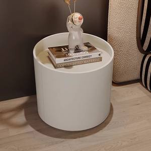 Mesita de Noche Moderna Minimalista Italiana, Mesita de Noche Creativa de Madera Ahumada con Almacenamiento para Dormitorio, Estilo Panel de Madera para Uso Doméstico - Product Image 4