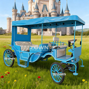 Charrette royale victorienne vintage de tourisme et de luxe, électrique et à chevaux, pour parcs équestres et attractions - Product Image 5