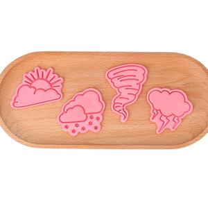 Ensemble de découpoirs à biscuits 3D sur le thème météo : Tornade, Éclair, Neige, Dessins animés, Tampons à pâte à modeler DIY - Product Image 1