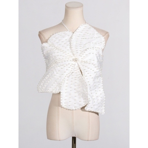 Nueva Camiseta Sexy con Incrustaciones de Perlas, Diseño de Flores 3D, Escote Pronunciado, Top de Mujer a la Moda - Product Image 4