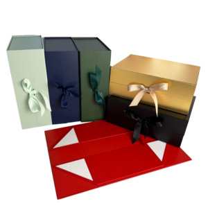 In Stock Fast Ship Waterproof Magnetic <b>Foldable</b> Rigid Gift <b>Box</b> with Ribbon for Eco-Friendly Recyclable Cosmetic Packaging - Product Image 6