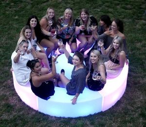 Tabouret avec LED lumineux, produit tendance, pour canapé-fauteuil incurvé, en plastique PE, étanche, 6 pièces en coupe, - Product Image 6
