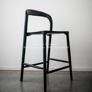 เก้าอี้ไม้โอ๊คสีดำสำหรับร้านชานมเฟอร์นิเจอร์บ้านเก้าอี้ไม้เก้าอี้รับประทานอาหารเก้าอี้บาร์เก้าอี้สตูล - Product Image 1