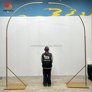 Arco de Pasillo para Bodas, Arco de Escenario con Cortina de Cuentas, Soporte de Araña, Fondo Metálico Dorado para Decoración de Eventos - Product Image 6