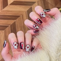 Vente en gros d'art d'ongles vintage de luxe avec pierres précieuses œil de chat scintillantes