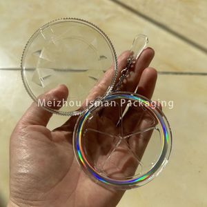 ISMAN Luxury 10g Pot de fard à paupières rond entièrement transparent argenté laser, pot de highlighter holographique scintillant, vente en gros, marque privée - Product Image 6