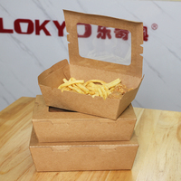 LOKYO LOGO personnalisé contenant alimentaire jetable bento lunch box kraft paper box for food with window packaging