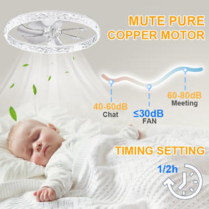 Ventilateur de plafond intelligent 3 couleurs, moteur DC ultra silencieux (<30dB), conception à 7 pales, luminosité et vitesse réglables, contrôle par application - Product Image 5