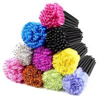 50 pièces/ensemble Six couleurs baguettes de Mascara jetables Mini cils brosses Mascara applicateur Micro Spoolie brosses pour cils