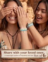 Ensemble de bijoux Charm Jewelry, 6 bracelets bohèmes superposables en pierres naturelles et perles en fer, extensibles et multicouches pour femmes