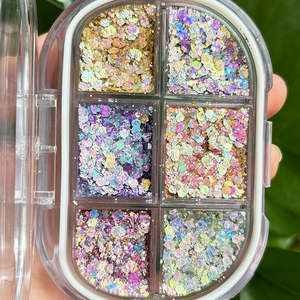 MLM Hot Sale Holographic Chunky Cosmetic Glitter Powder 6 Color Mixed <b>Sequins</b> for Face Body Eye Makeup Festival Party Nail <b>Art</b> - Product Image 3