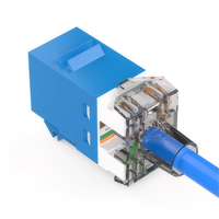 Jack Keystone Modular RJ45 UTP FTP Cat3 Cat5e Cat6 Cat7 Cat8 dan Panel Patch 180 Derajat dengan Jack Keystone Tanpa Alat RJ45 Cat6