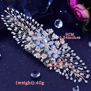 Super Z moda mujer fiesta con cuentas tocado señoras lado flor pelo peine nupcial boda venta al por mayor <span class=keywords><strong>accesorios</strong></span> para el cabello - Product Image 2