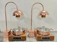 Lampe chauffante électrique Liyunda haut de gamme pour usage commercial, en acier inoxydable rose doré, avec support simple, 50-70°C