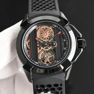 Montre squelette pour homme de qualité supérieure, tendance, avec grand cadran, design ajouré, mouvement mécanique automatique luxueux - Product Image 1