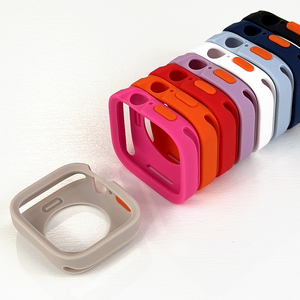 BEEFLYPOWER <span class=keywords><strong>Coque</strong></span> de protection intégrale en TPU bicolore effet bonbon pour <span class=keywords><strong>Apple</strong></span> <span class=keywords><strong>Watch</strong></span> Series 11 10 42 46mm 9 8 Accessoires - Product Image 1