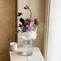Vase à fleurs en verre transparent simple, style nordique, élégant récipient floral, décoration de table pour la maison